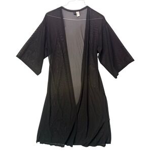 Sheer Mesh Kimono Open Front Side Slit Cardigan H&M Divided Goth Grunge Boho